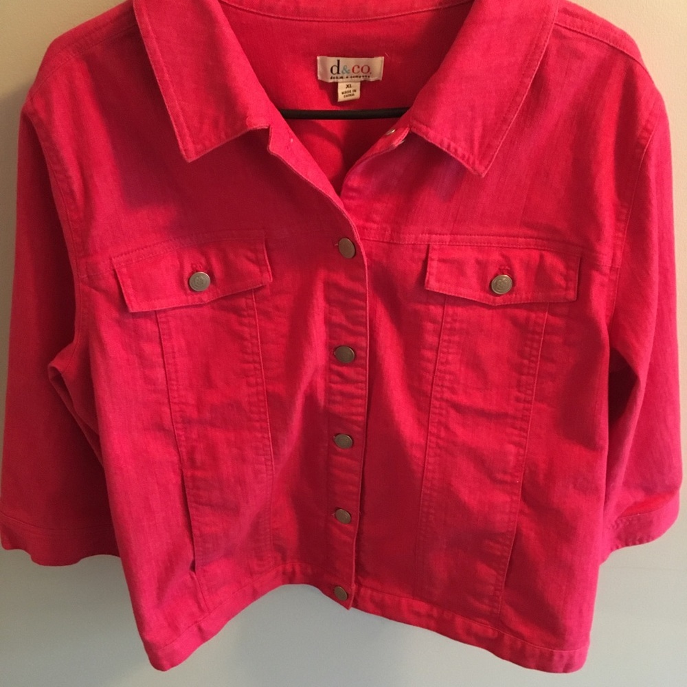 D & Co. Bright Pink Jean Jacket XL that has been worn only a handful of times.